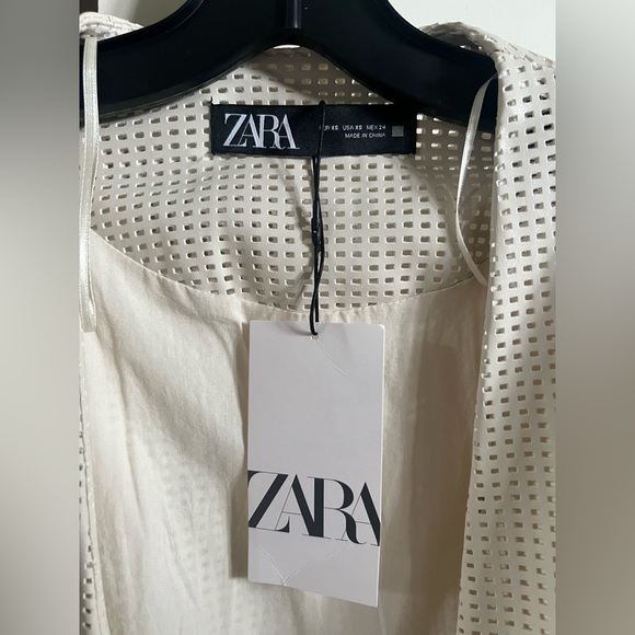 Zara NWT cream color netted style jacket - Picture 2 of 5